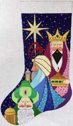 click here to view larger image of Three Wise Men Stocking (hand painted canvases)