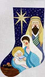 click here to view larger image of Holy Family Stocking (hand painted canvases)