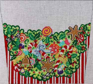 click here to view larger image of Christmas Sweets Stocking Cuff (hand painted canvases)