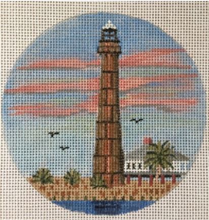 click here to view larger image of Port Bolivar Light - TX Ornament (hand painted canvases)