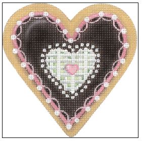 click here to view larger image of Chocolate Heart Cookie (hand painted canvases)