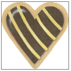 click here to view larger image of Chocolate Striped Heart Cookie (hand painted canvases)