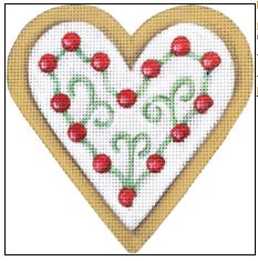 click here to view larger image of Red Hot Vine Heart Cookie (hand painted canvases)