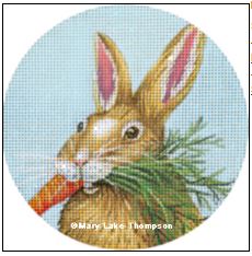 click here to view larger image of Carrot Bunny Ornament (hand painted canvases)