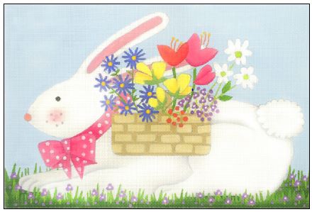 click here to view larger image of White Spring Bunny (hand painted canvases)