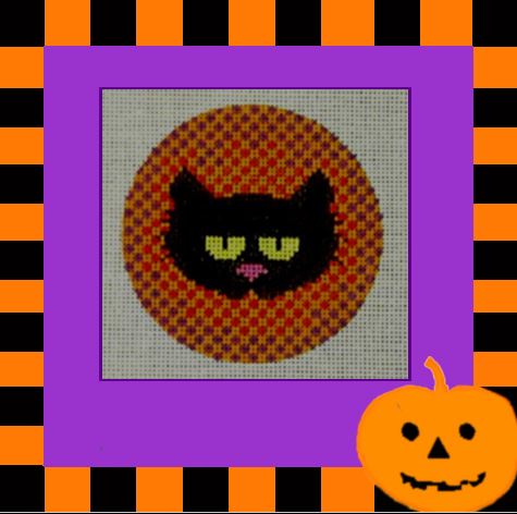 click here to view larger image of Halloween Cat Ornament (hand painted canvases)