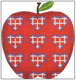 click here to view larger image of Heart Apple (hand painted canvases)