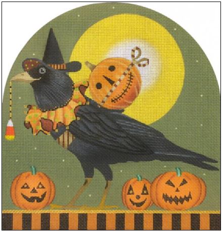 click here to view larger image of Halloween Raven Dome (hand painted canvases)