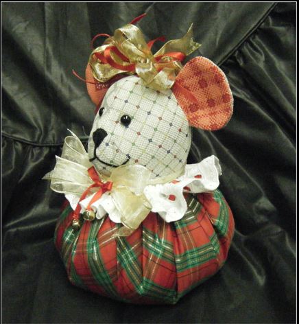 click here to view larger image of Christmas Mouse Puffy (hand painted canvases)