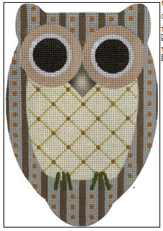click here to view larger image of Grey Diamond Front Owl (hand painted canvases)