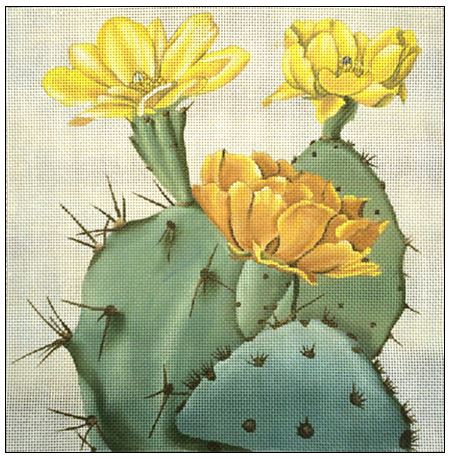 click here to view larger image of Vintage Cactus Bloom (hand painted canvases)