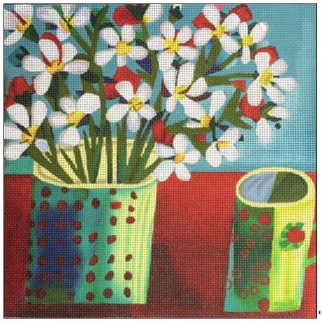 click here to view larger image of White Daisies (hand painted canvases)