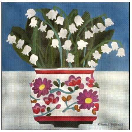 click here to view larger image of Pretty Pot Lilies (hand painted canvases)