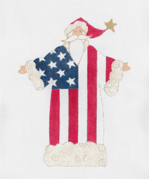 click here to view larger image of American Flag Santa, The (hand painted canvases)