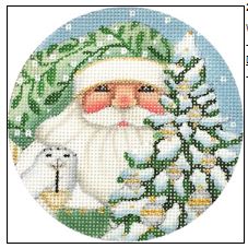 click here to view larger image of Wintergreen Santa Ornament (hand painted canvases)