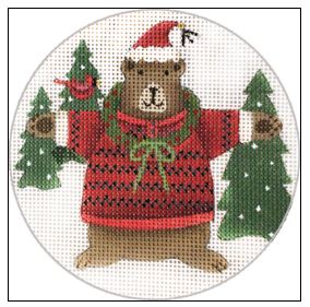 click here to view larger image of Sweater Bear (hand painted canvases)