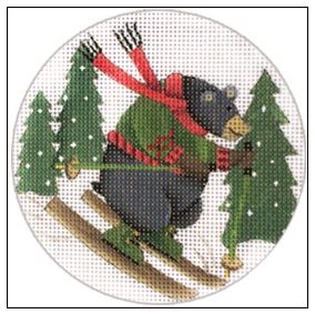 click here to view larger image of Skiing Bear (hand painted canvases)