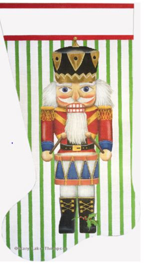 click here to view larger image of Drummer Nutcracker Stocking (hand painted canvases)