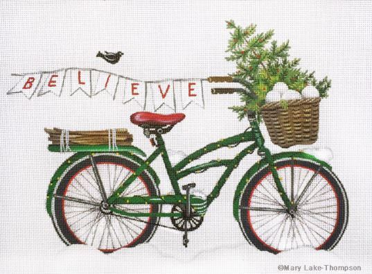 click here to view larger image of Christmas Bike (hand painted canvases)