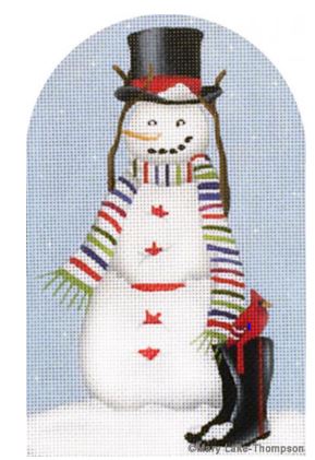 click here to view larger image of Snowmen Top Hat (hand painted canvases)
