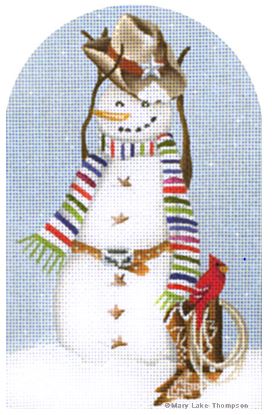 click here to view larger image of Snowmen Texas (hand painted canvases)