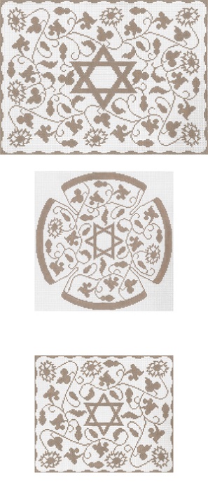 click here to view larger image of Taupe Vine Floral Tallis (hand painted canvases)