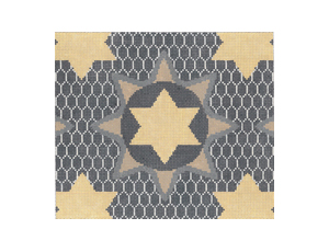 click here to view larger image of Medallion Star Taupe Tefillin (hand painted canvases)