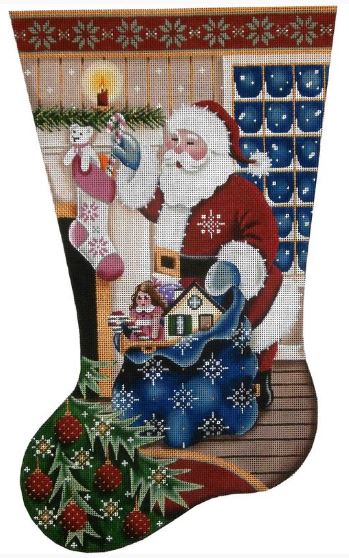 click here to view larger image of Mantle Stocking - 18ct (hand painted canvases)