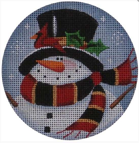 click here to view larger image of Topper Snowman Ornament (hand painted canvases)