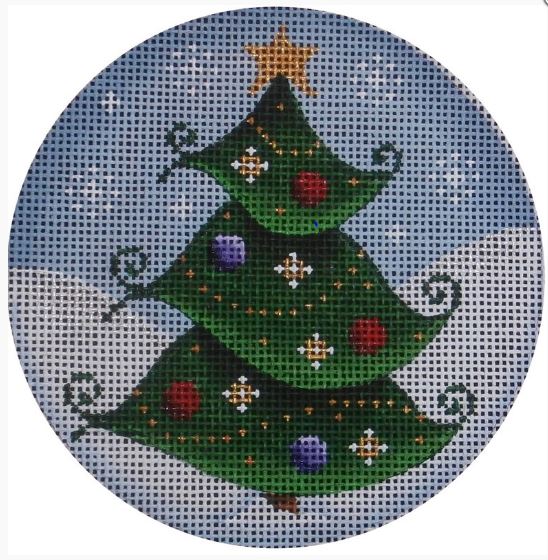 click here to view larger image of Curley Tree Ornament (hand painted canvases)