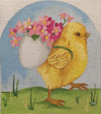 click here to view larger image of Chick With Egg Basket (hand painted canvases)