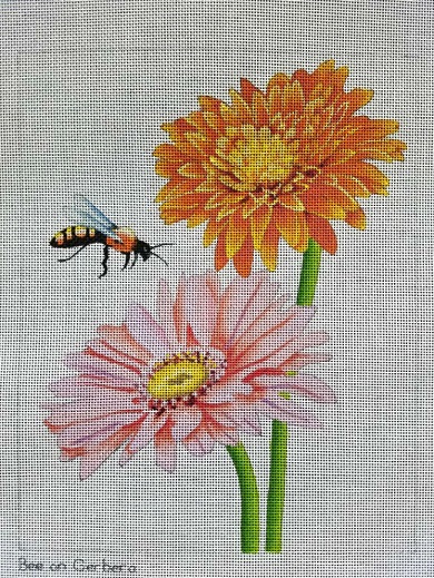 click here to view larger image of Bee On Gerbera (hand painted canvases)