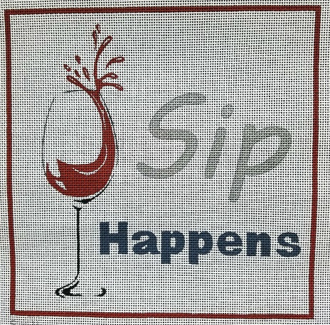 click here to view larger image of Sip Happens (hand painted canvases)