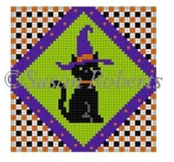 click here to view larger image of Witch Hat Cat (hand painted canvases)
