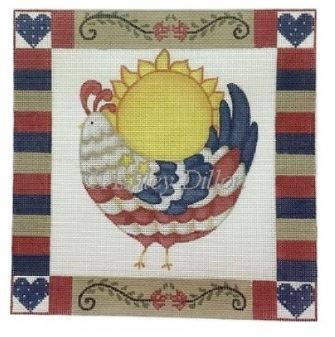 click here to view larger image of Americana Chicken (hand painted canvases)
