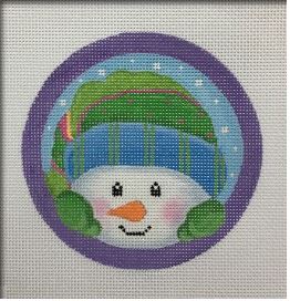 click here to view larger image of Peeking Snowman Ornament (hand painted canvases)