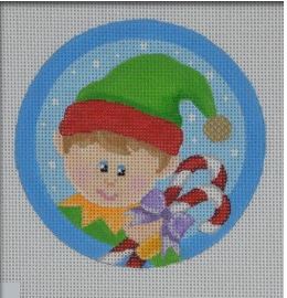 click here to view larger image of Boy Elf Ornament (hand painted canvases)