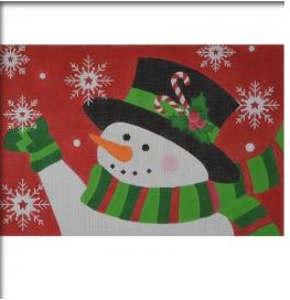 click here to view larger image of Candy Cane Snowman - 13M (hand painted canvases)