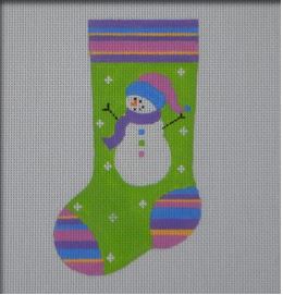 click here to view larger image of Snowgirl Mini Stocking (hand painted canvases)