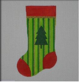 click here to view larger image of Tree Mini Stocking (hand painted canvases)