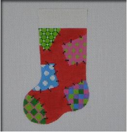 click here to view larger image of Patchwork Mini Stocking (hand painted canvases)