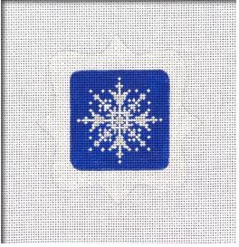 click here to view larger image of Framed Snowflake Ornament - Blue/Silver (hand painted canvases)