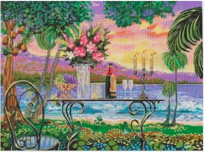 click here to view larger image of Dining By The Sea (hand painted canvases)
