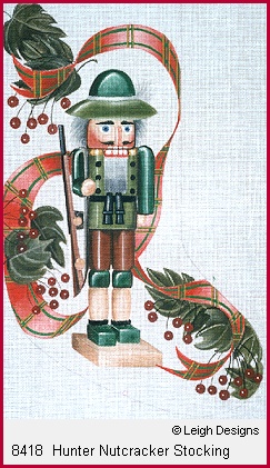 click here to view larger image of Hunter Nutcracker Stocking (hand painted canvases)