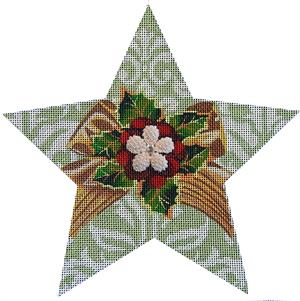 click here to view larger image of Holly Bling Star (hand painted canvases)