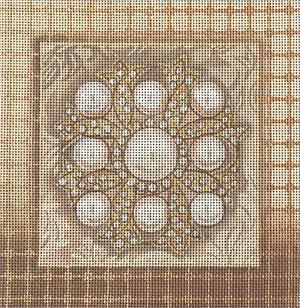 click here to view larger image of Bling Square 5 - White Pearls (hand painted canvases)