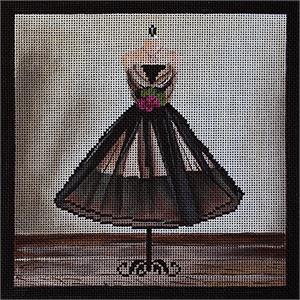 click here to view larger image of Black Chiffon Dress (hand painted canvases)