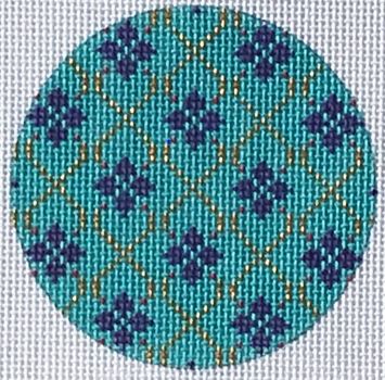 click here to view larger image of Diamonds Round Ornament (hand painted canvases)