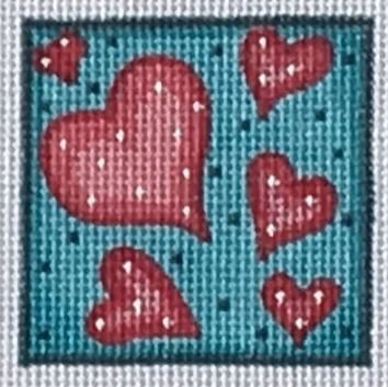click here to view larger image of Pocket Project Hearts (hand painted canvases)