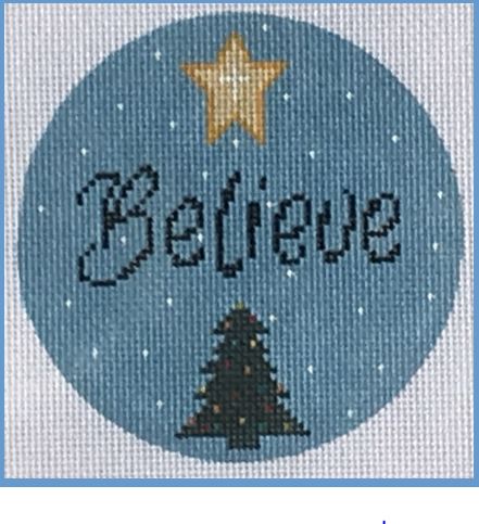 click here to view larger image of Believe Ornament (hand painted canvases)